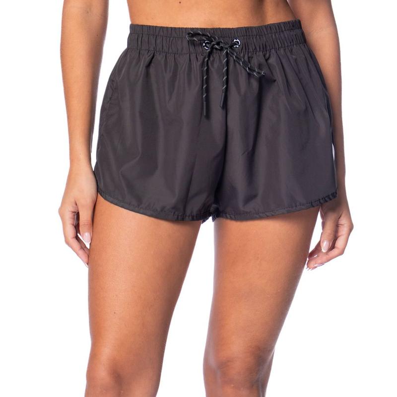 Short Feminino Mormaii Tactel Estampa Logo Preto - Short Esportivo